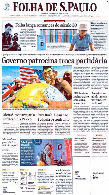 Capa Folha de S.Paulo - Edição São Paulo