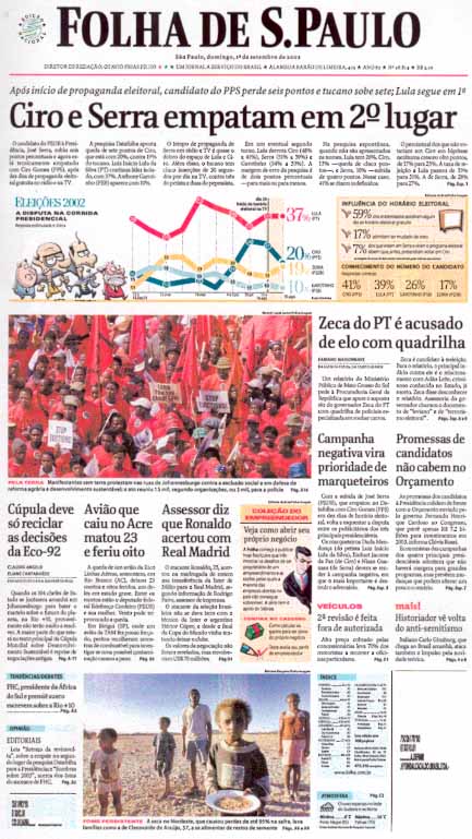 Capa Folha de S.Paulo - Edição São Paulo