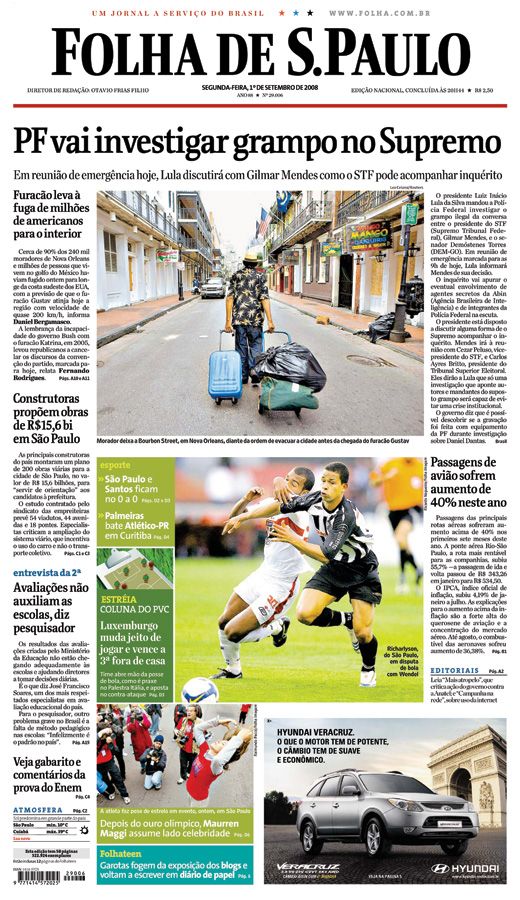 Capa Folha de S.Paulo - Edio Nacional