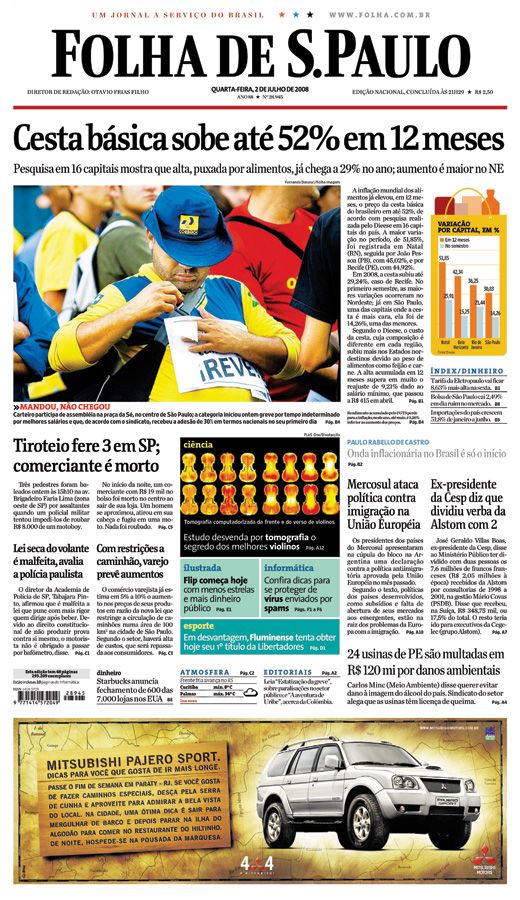 Capa Folha de S.Paulo - Edio Nacional