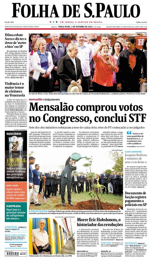 Capa Folha de S.Paulo - Edio Nacional