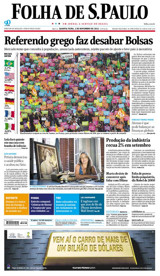 Capa Folha de S.Paulo - Edio Nacional