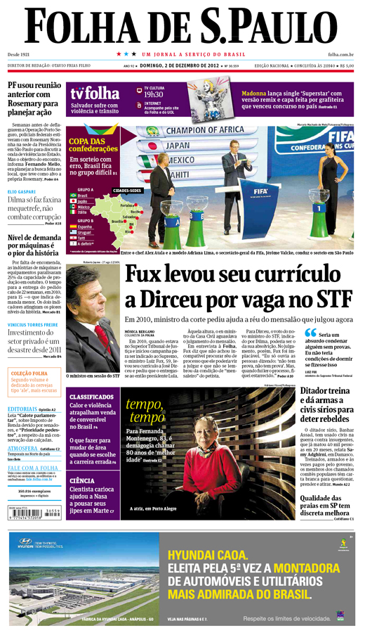 Capa Folha de S.Paulo - Edição Nacional