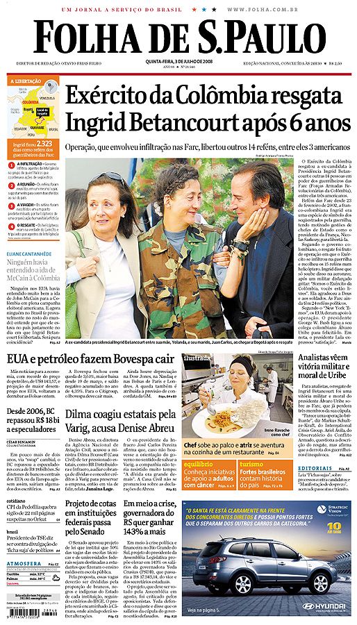 Capa Folha de S.Paulo - Edio Nacional