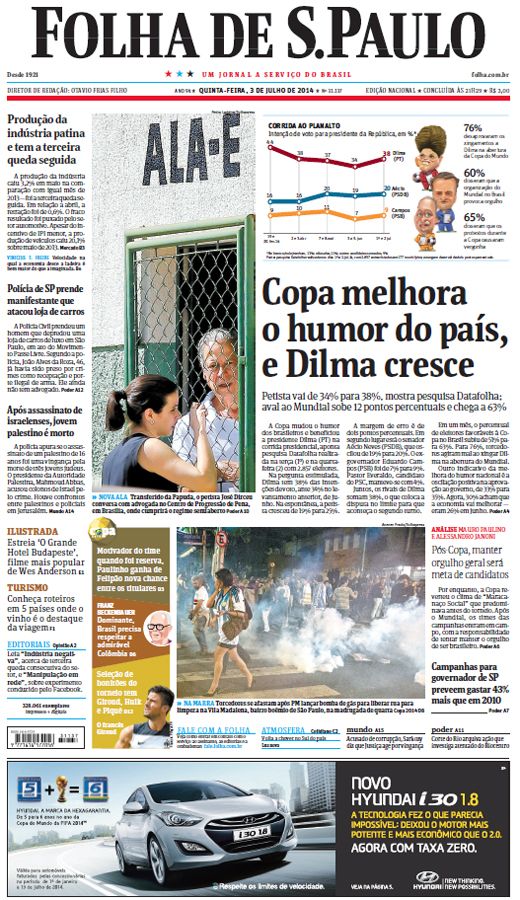 Capa Folha de S.Paulo - Edição Nacional