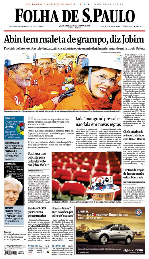 Capa Folha de S.Paulo - Edio Nacional