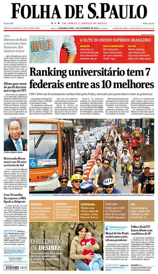 Capa Folha de S.Paulo - Edio Nacional