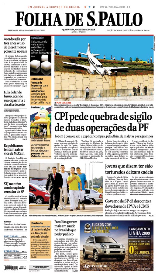 Capa Folha de S.Paulo - Edio Nacional