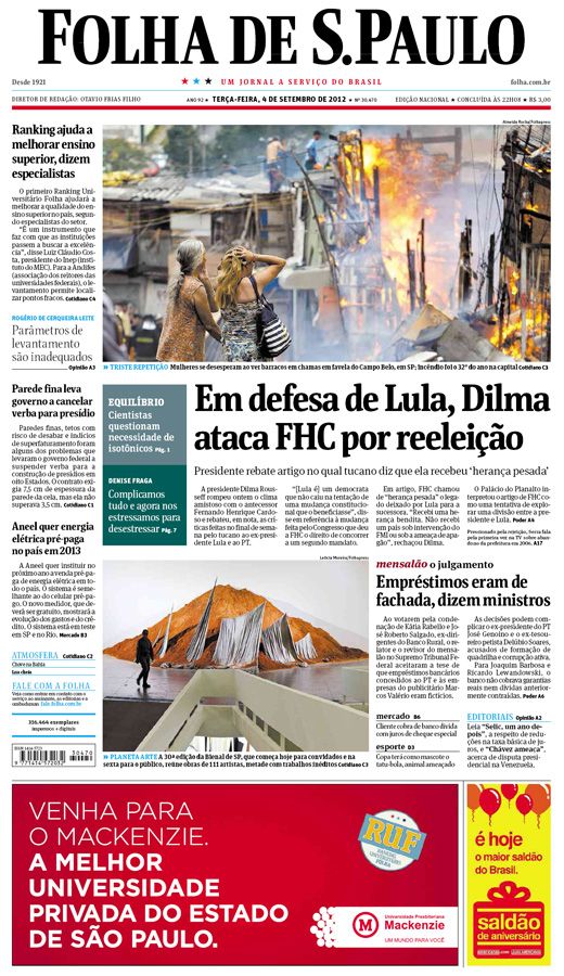 Capa Folha de S.Paulo - Edio Nacional