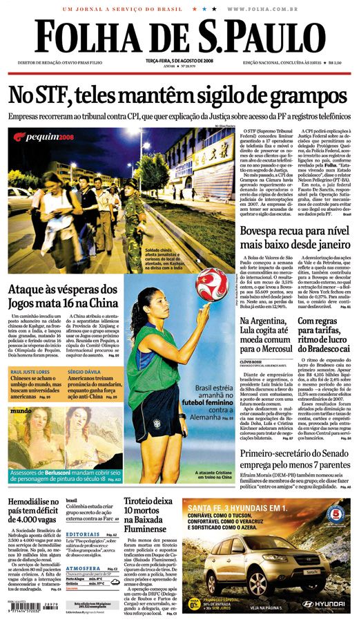 Capa Folha de S.Paulo - Edio Nacional