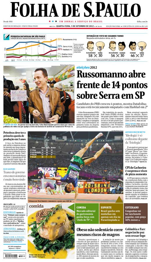 Capa Folha de S.Paulo - Edio Nacional