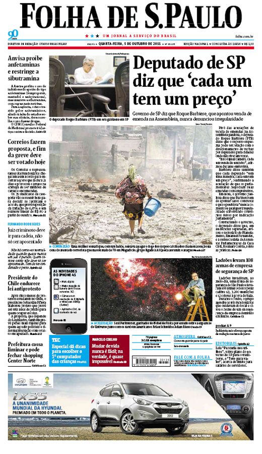 Capa Folha de S.Paulo - Edio Nacional