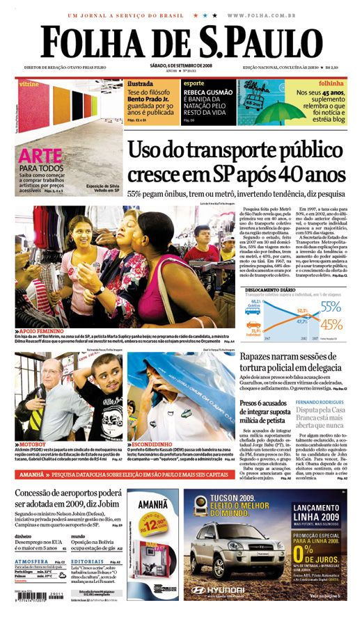 Capa Folha de S.Paulo - Edio Nacional