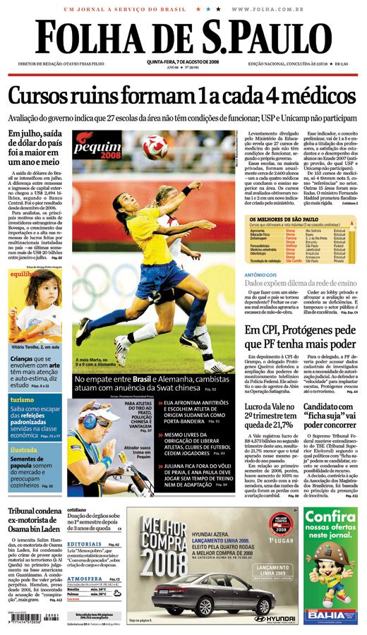 Capa Folha de S.Paulo - Edio Nacional