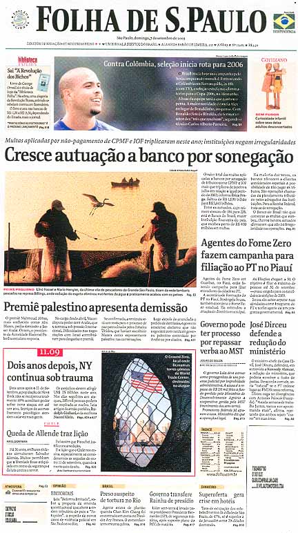 Capa Folha de S.Paulo - Edição São Paulo