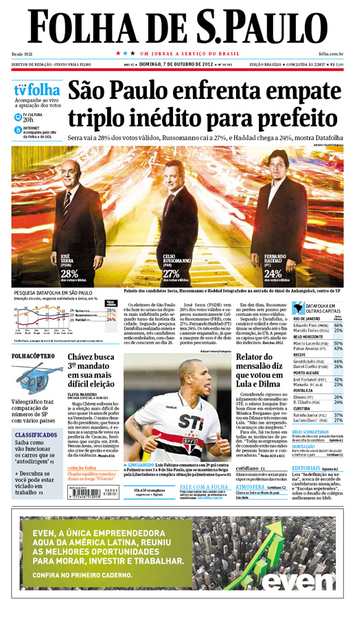 Capa Folha de S.Paulo - Edio Nacional