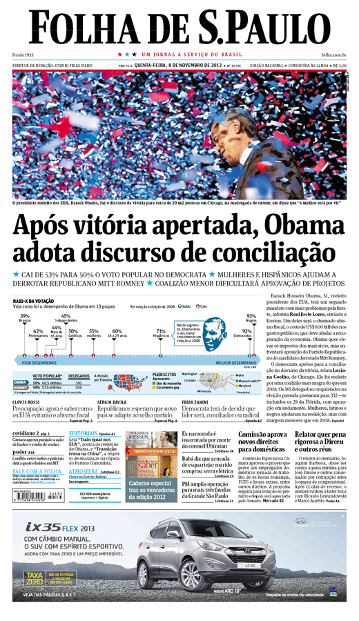 Capa Folha de S.Paulo - Edição Nacional