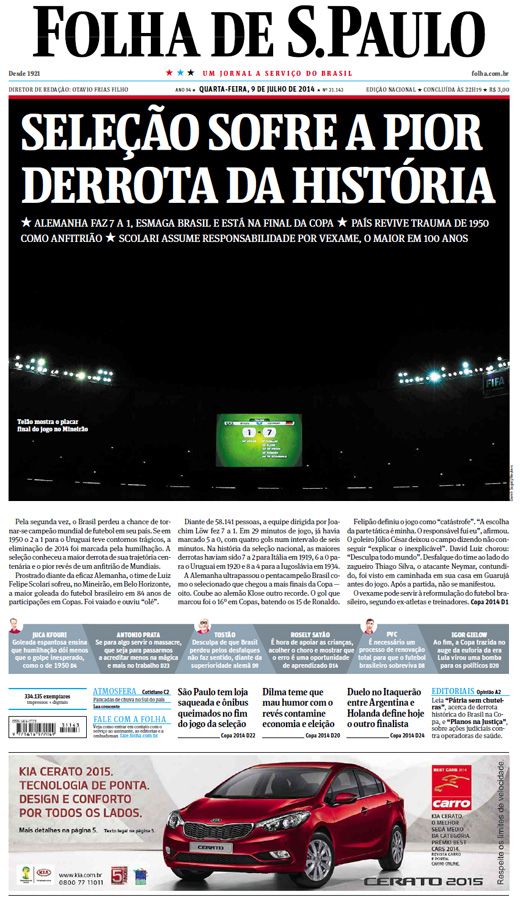 Capa Folha de S.Paulo - Edição Nacional