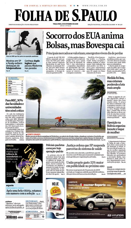 Capa Folha de S.Paulo - Edio Nacional