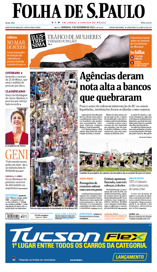 Capa Folha de S.Paulo - Edição Nacional