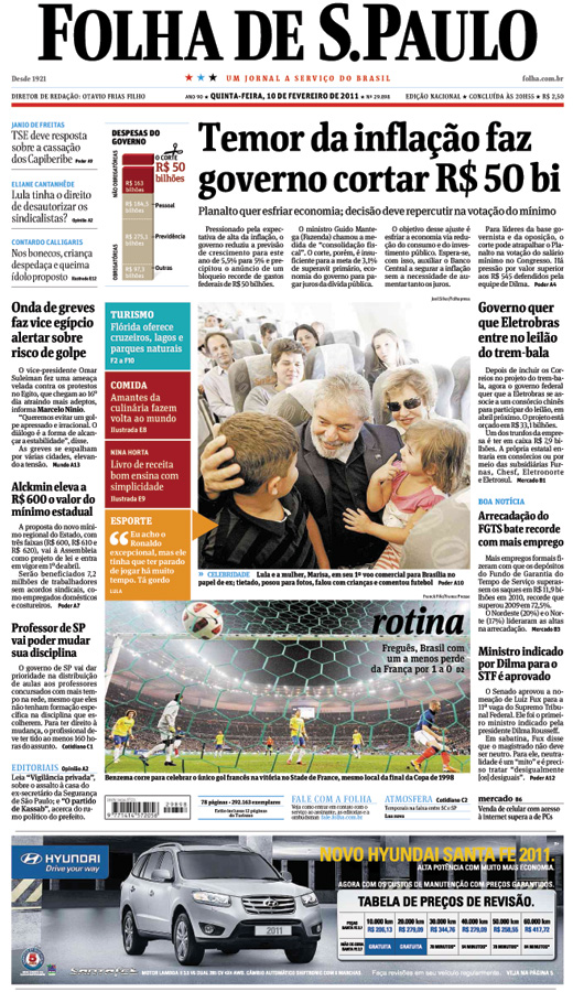 Capa Folha de S.Paulo - Edio Nacional