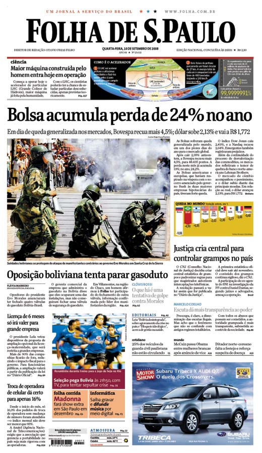 Capa Folha de S.Paulo - Edio Nacional