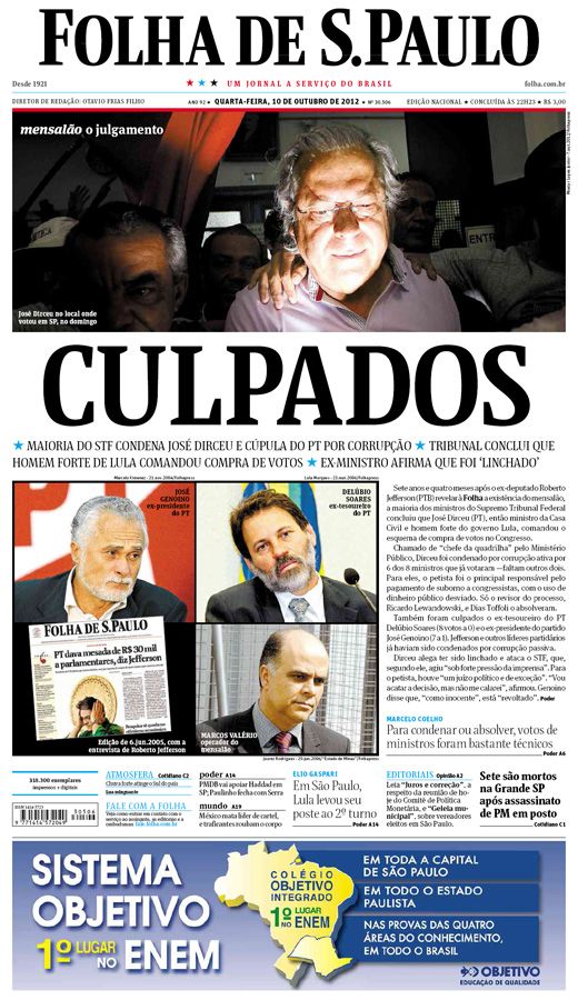 Capa Folha de S.Paulo - Edio Nacional