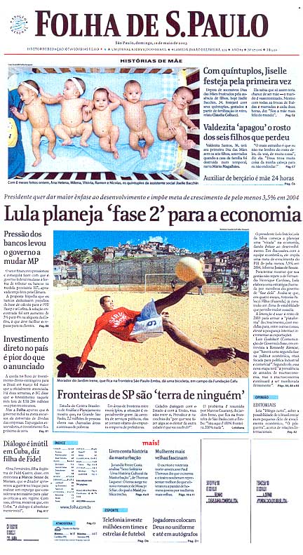 Capa Folha de S.Paulo - Edição São Paulo