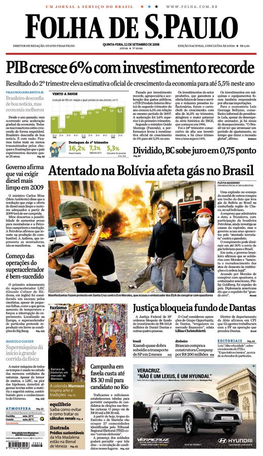 Capa Folha de S.Paulo - Edio Nacional