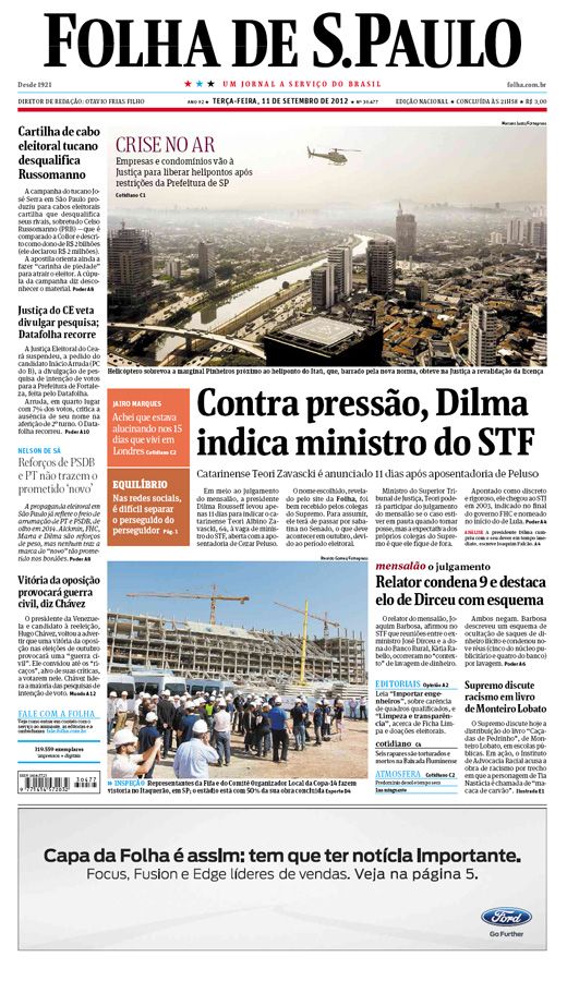 Capa Folha de S.Paulo - Edio Nacional