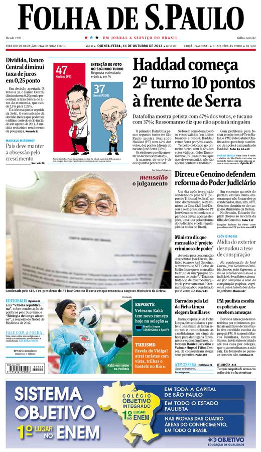 Capa Folha de S.Paulo - Edio Nacional