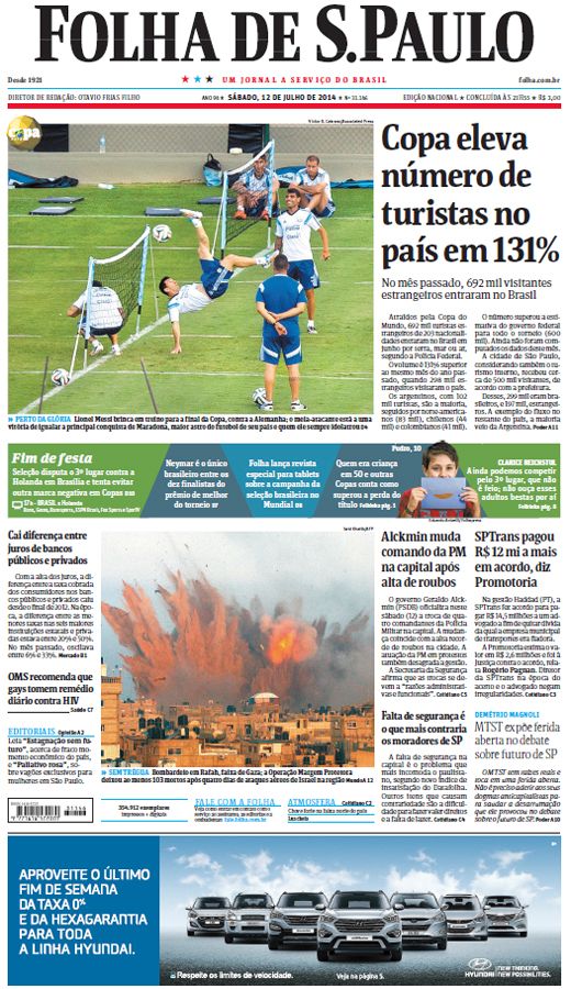 Capa Folha de S.Paulo - Edição Nacional