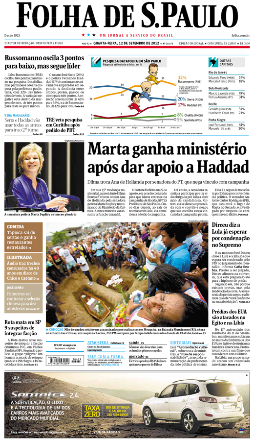 Capa Folha de S.Paulo - Edio Nacional