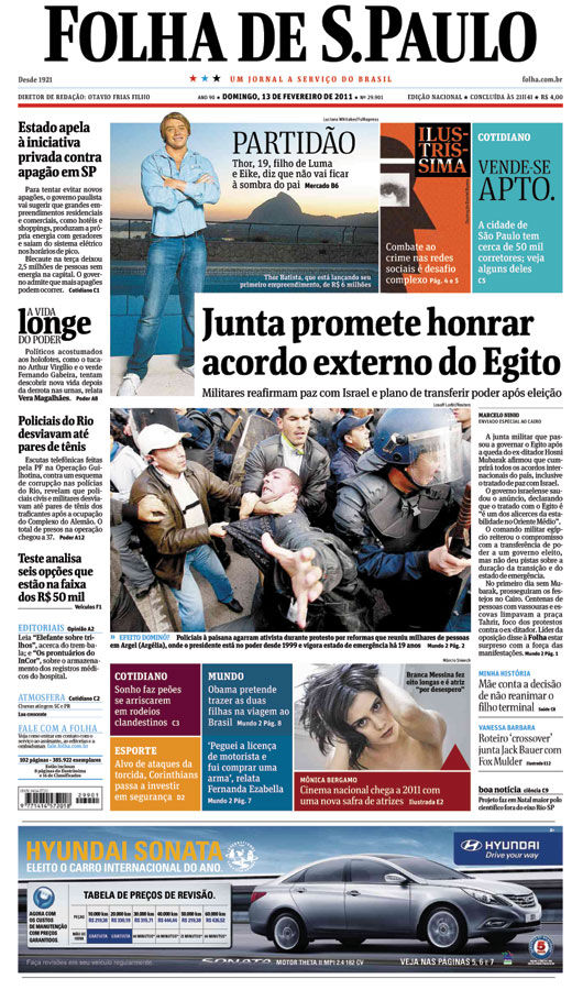 Capa Folha de S.Paulo - Edio Nacional