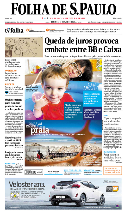 Capa Folha de S.Paulo - Edio Nacional