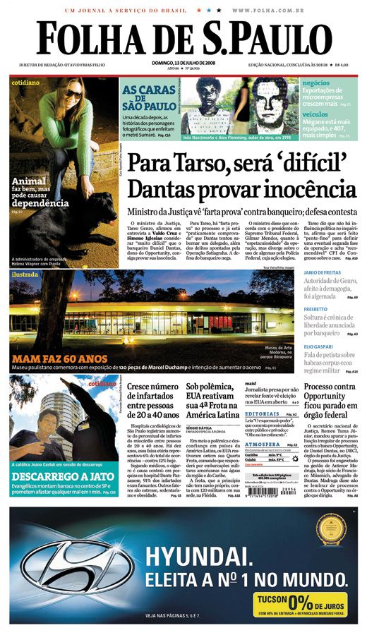 Capa Folha de S.Paulo - Edio Nacional