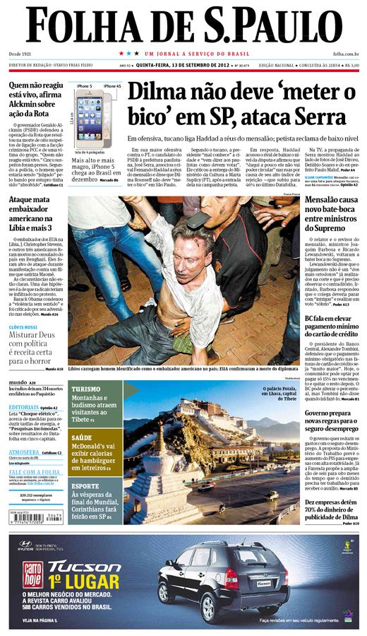 Capa Folha de S.Paulo - Edio Nacional