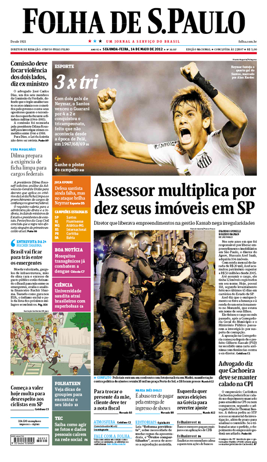 Capa Folha de S.Paulo - Edio Nacional