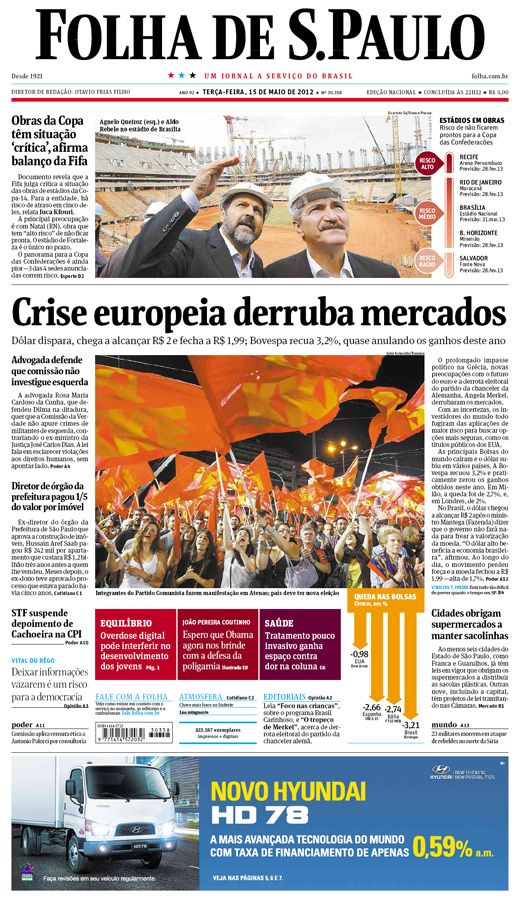 Capa Folha de S.Paulo - Edio Nacional