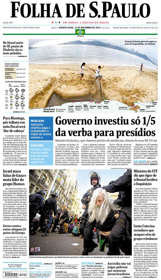 Capa Folha de S.Paulo - Edição Nacional