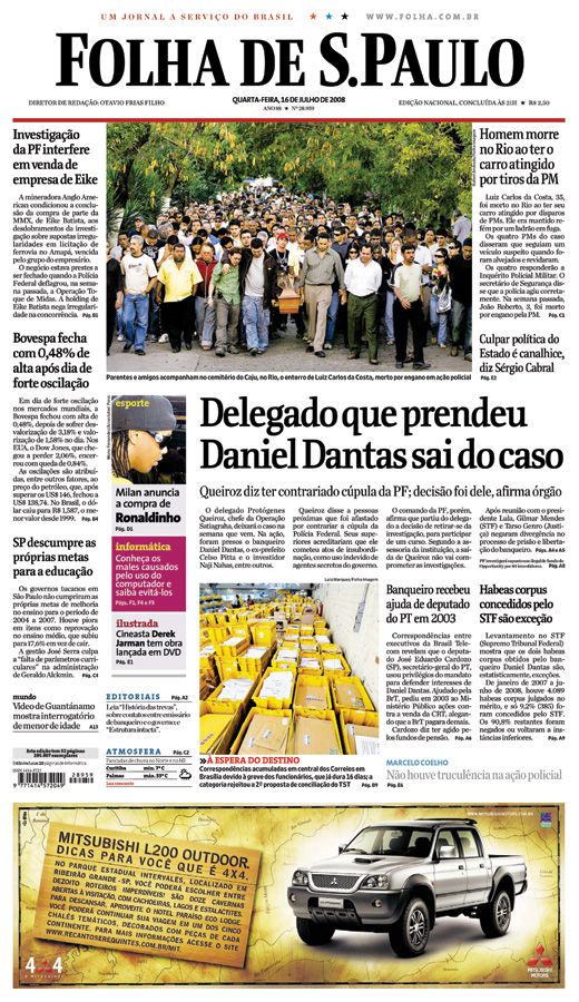 Capa Folha de S.Paulo - Edio Nacional