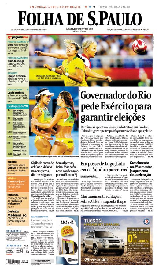 Capa Folha de S.Paulo - Edio Nacional