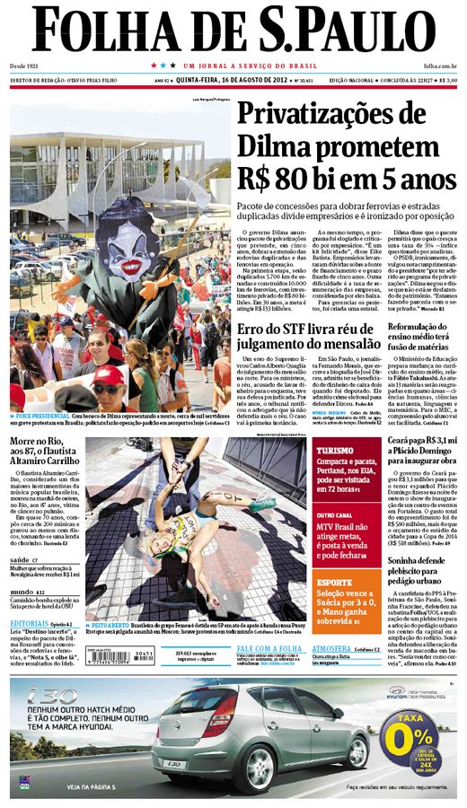 Capa Folha de S.Paulo - Edio Nacional