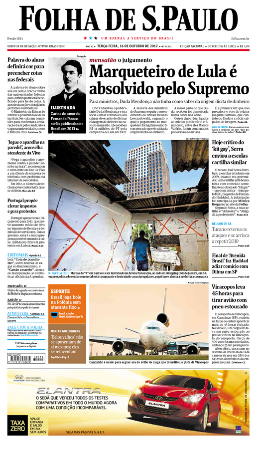 Capa Folha de S.Paulo - Edio Nacional