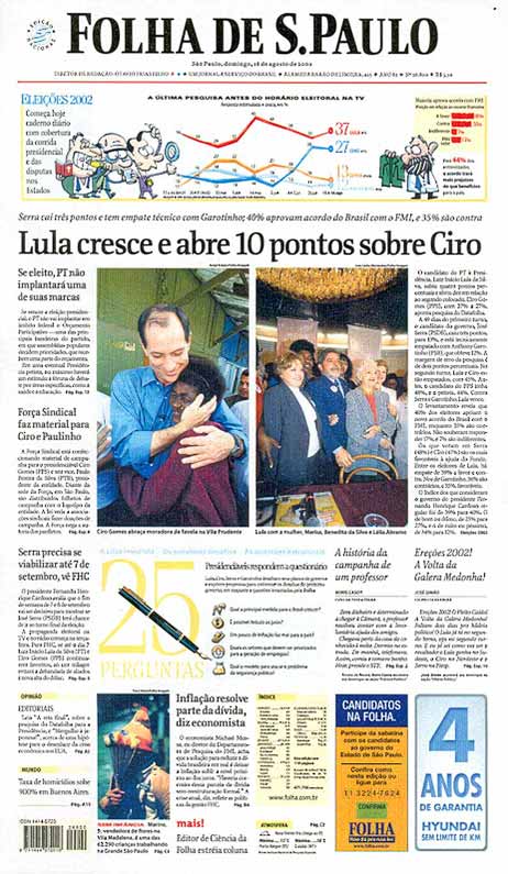 Capa Folha de S.Paulo - Edição São Paulo