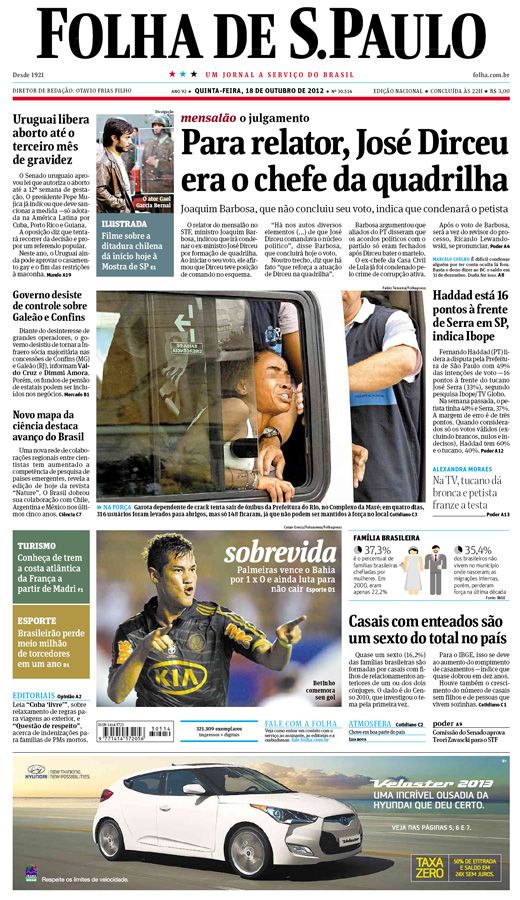 Capa Folha de S.Paulo - Edio Nacional