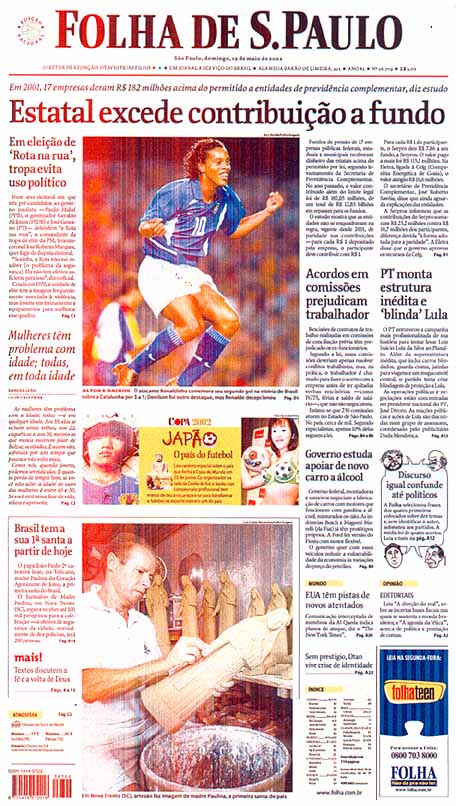 Capa Folha de S.Paulo - Edição São Paulo