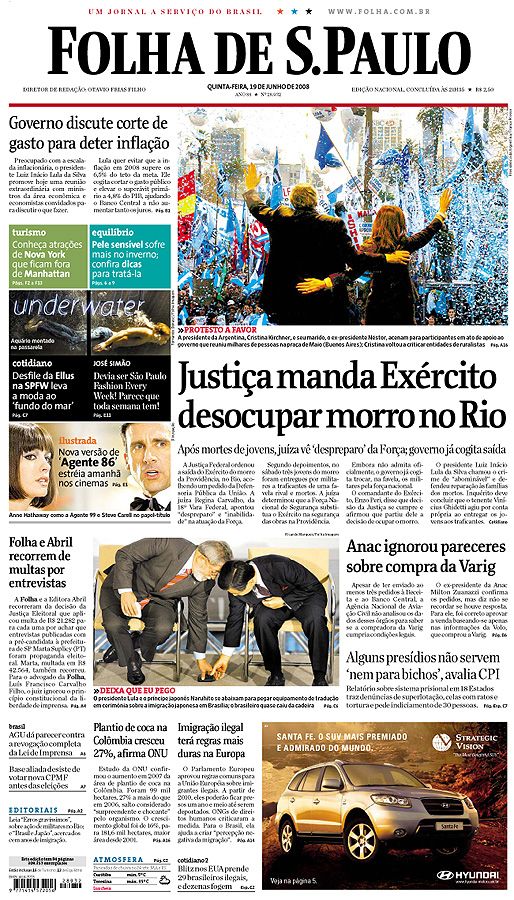 Capa Folha de S.Paulo - Edio Nacional