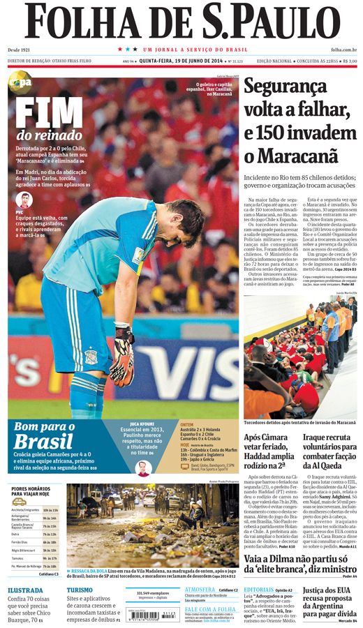 Capa Folha de S.Paulo - Edição Nacional