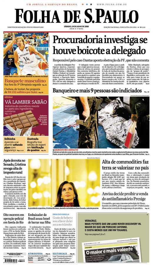 Capa Folha de S.Paulo - Edio Nacional